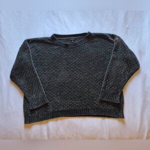 Talbots Charcoal Gray Soft Knit Cropped Sweater Oversized Size L